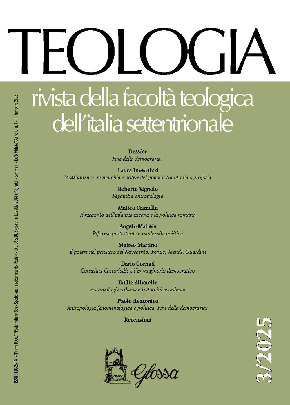 Teologia. Rivista della facoltà teologica dell'Italia settentrionale. Vol. 3