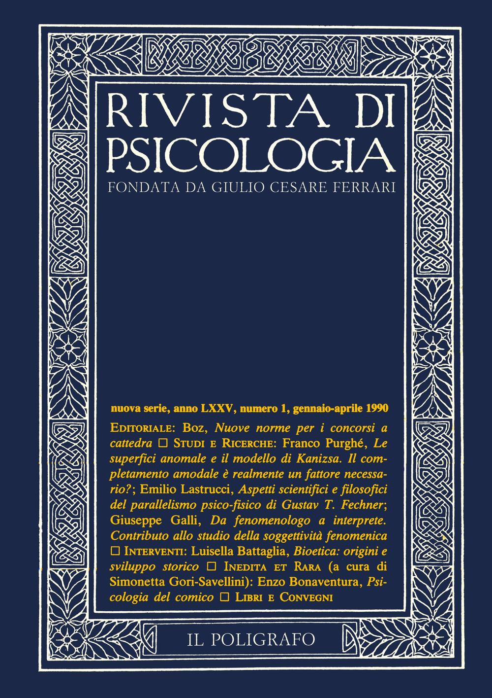 Rivista di psicologia. Vol. 1: Gennaio-aprile