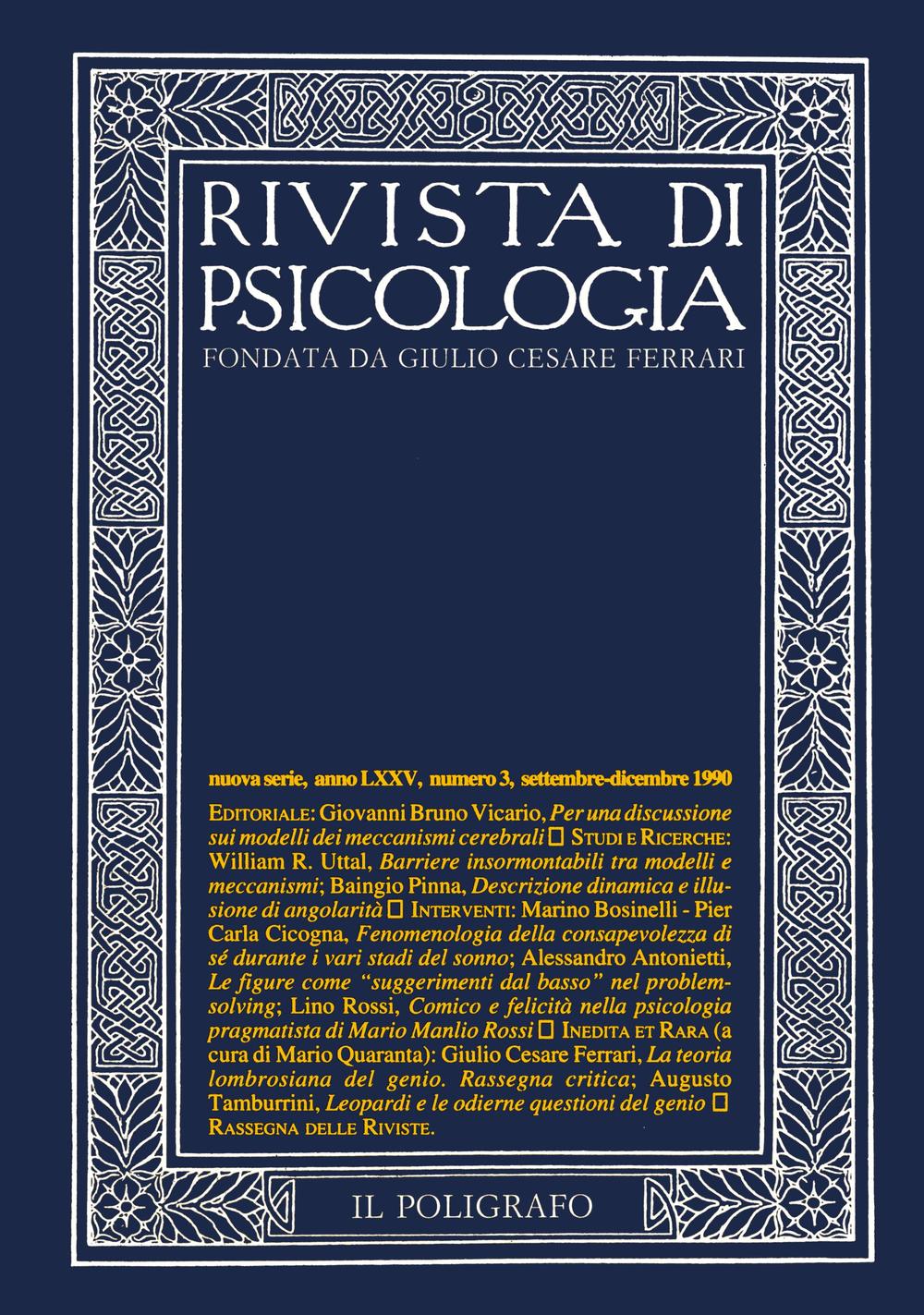 Rivista di psicologia. Vol. 3: Settembre-dicembre