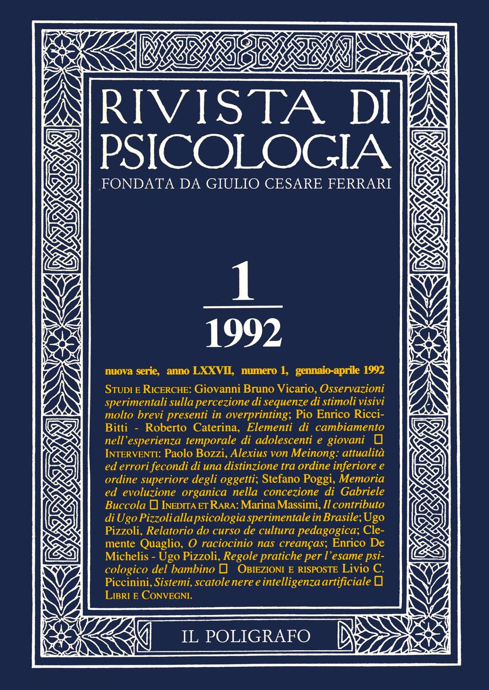 Rivista di psicologia. Vol. 1