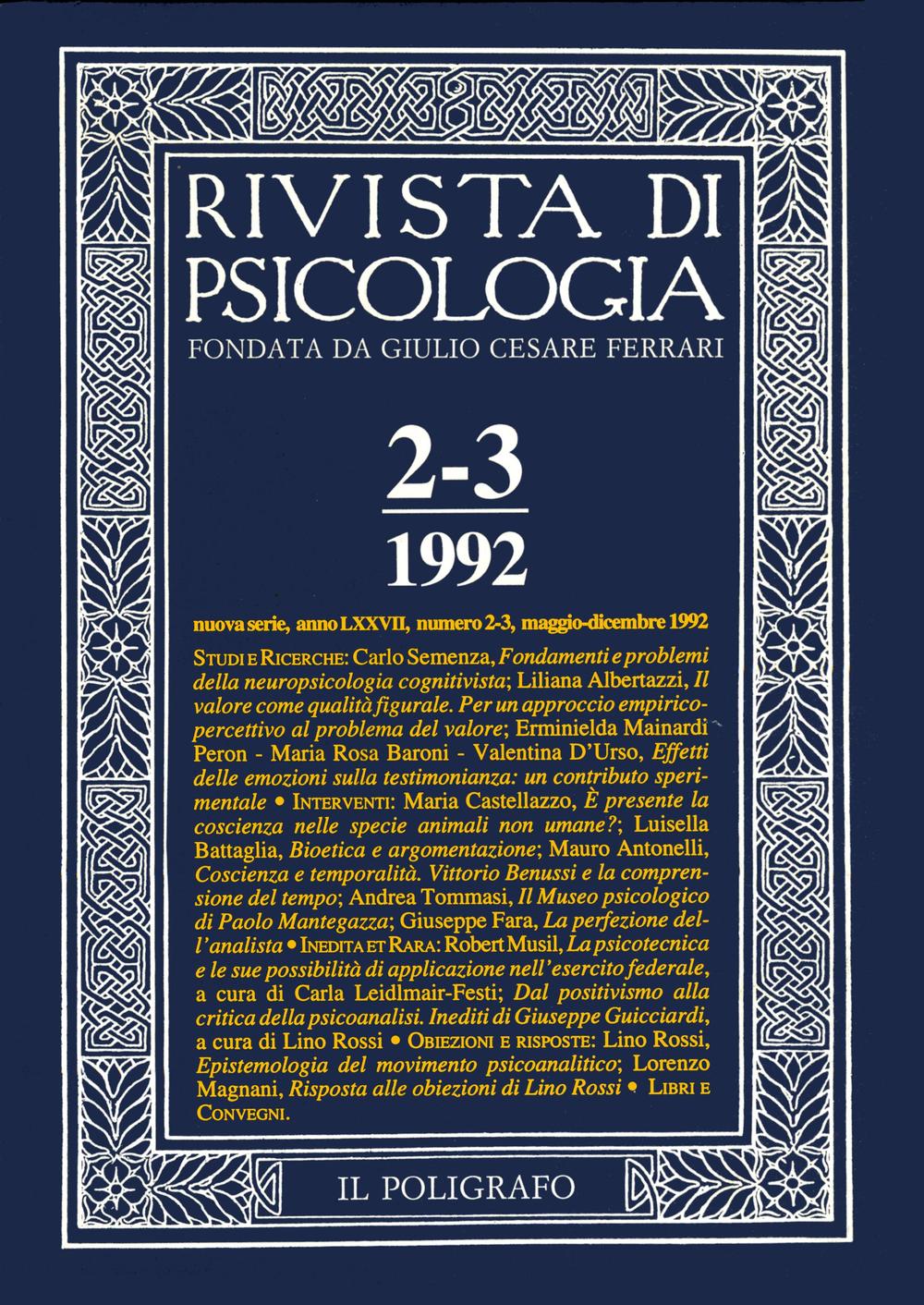 Rivista di psicologia. Vol. 2-3