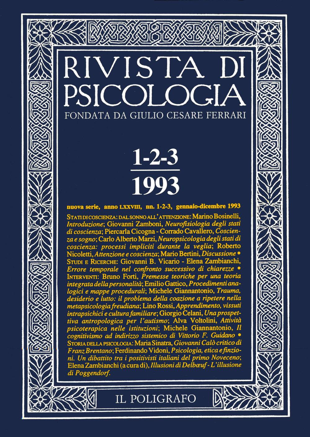 Rivista di psicologia (1993) vol. 1-3. Gennaio-dicembre