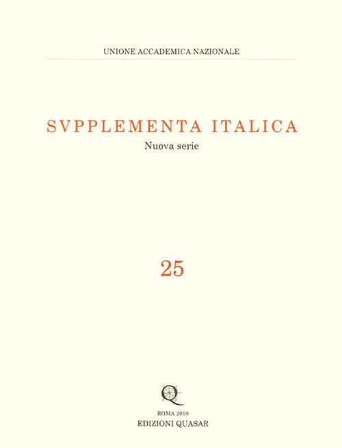 Supplementa italica. Vol. 25