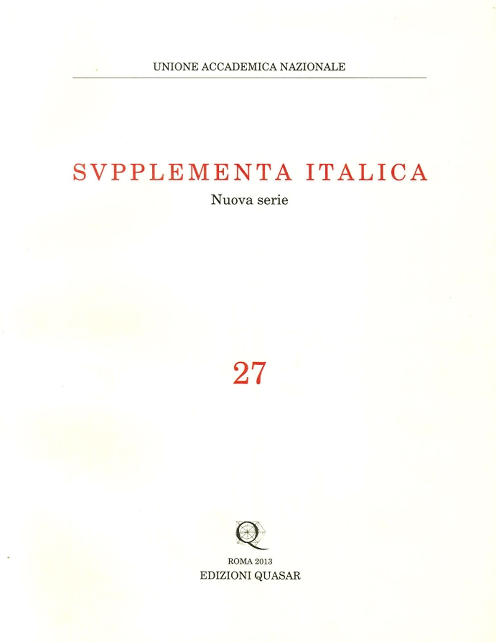 Supplementa italica. Vol. 27