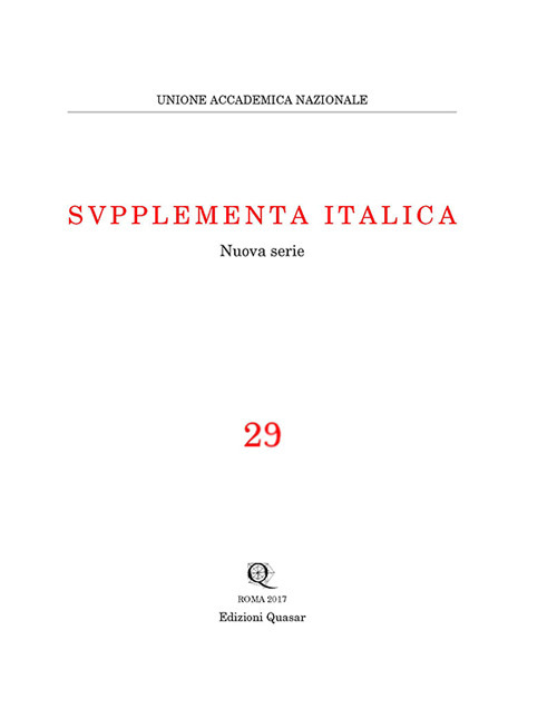 Supplementa italica. Nuova serie. Vol. 29
