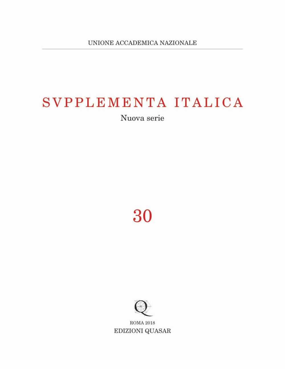 Supplementa Italica. Nuova serie. Vol. 30