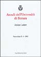 Annali dell'Università di Ferrara. Sezione lettere. Vol. 4
