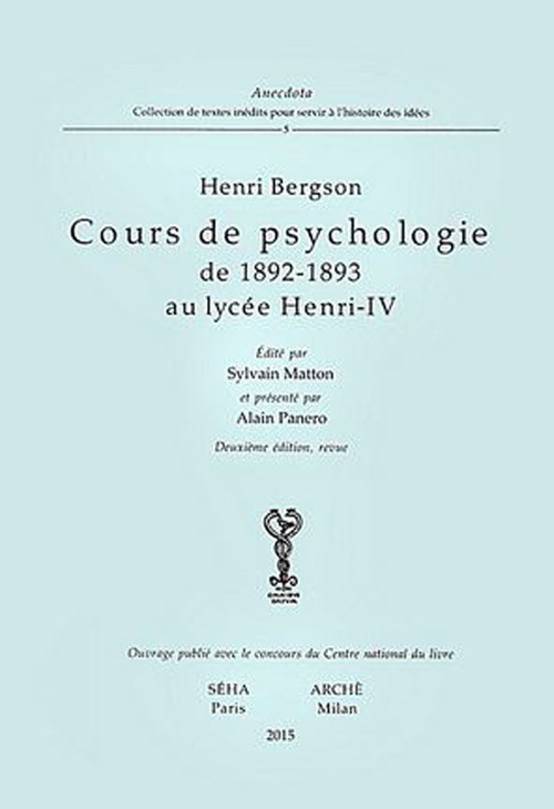 Cours de psychologie de 1892-1893 au Lycée Henri-IV