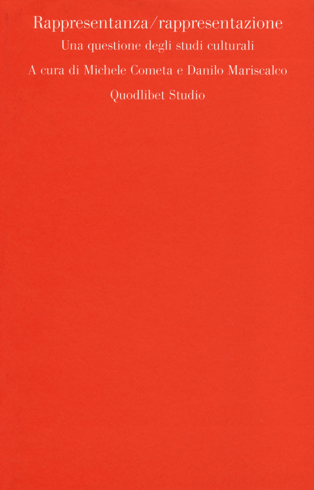 Rappresentanza-rappresentazione. Una questione degli studi culturali