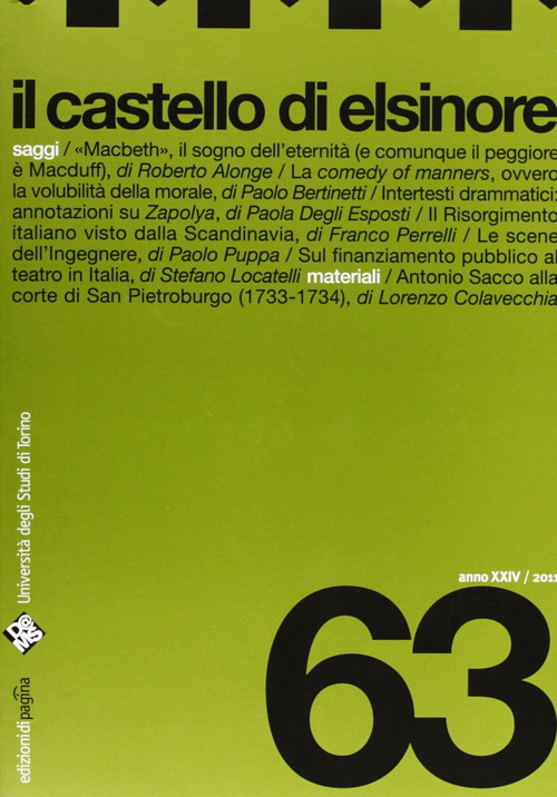 Il castello di Elsinore. Vol. 63