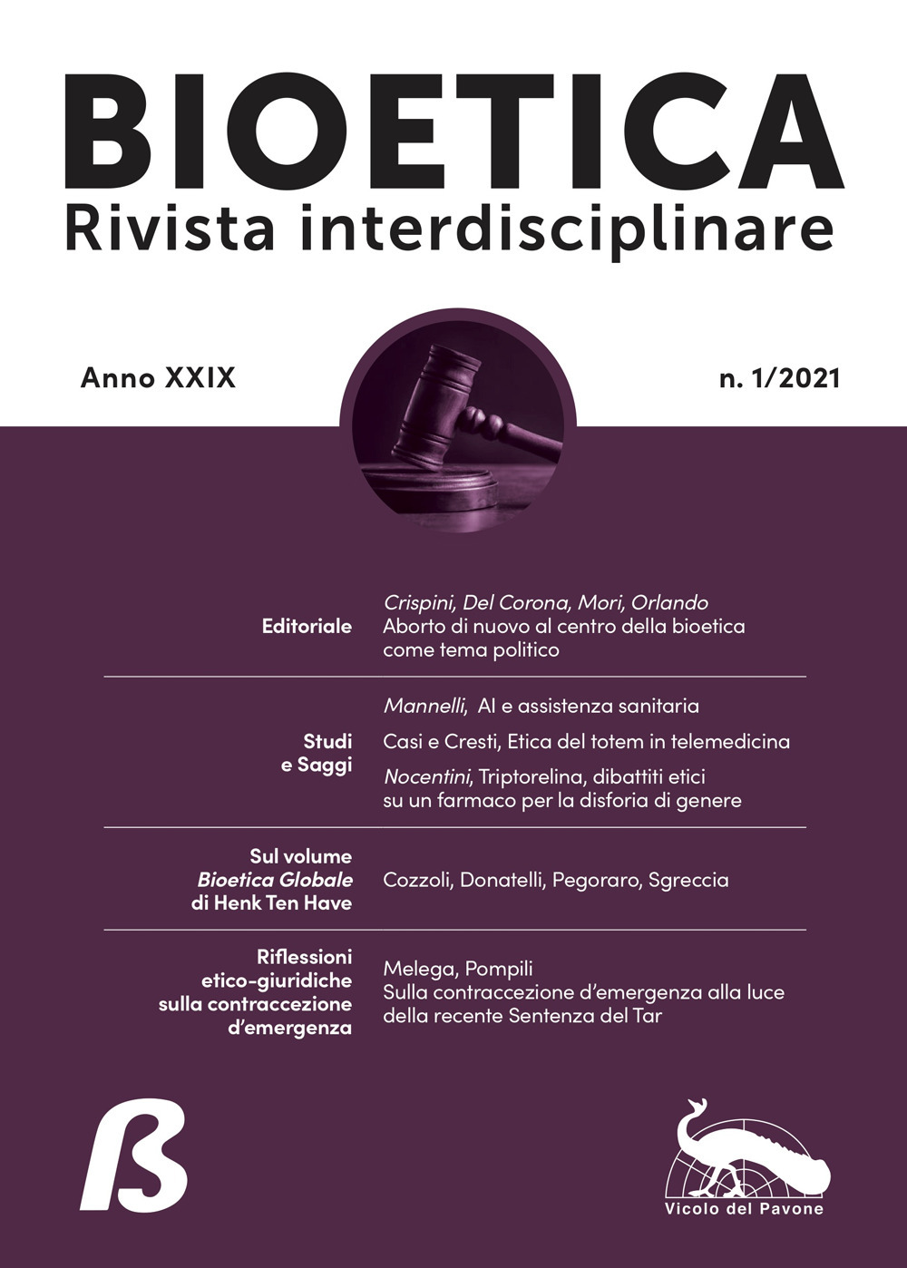 Bioetica. Rivista interdisciplinare. Vol. 1