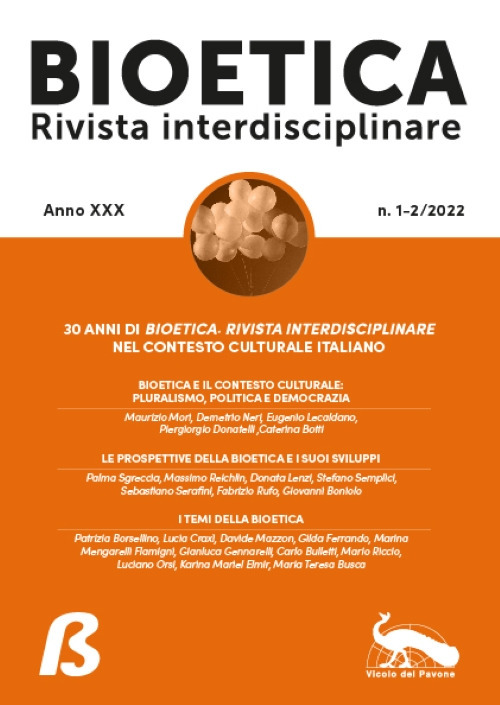 Bioetica. Rivista interdisciplinare. Vol. 1-2: 30 anni di Bioetica. Rivista interdisciplinare nel contesto culturale italiano