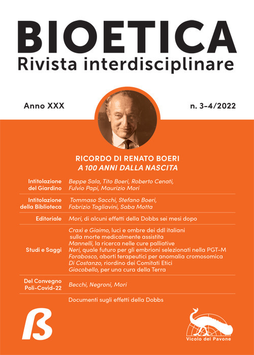 Bioetica. Rivista interdisciplinare. Vol. 3-4