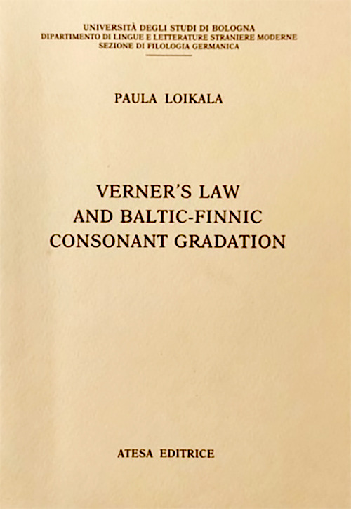Verner's law and baltic-finnic consonant gradation