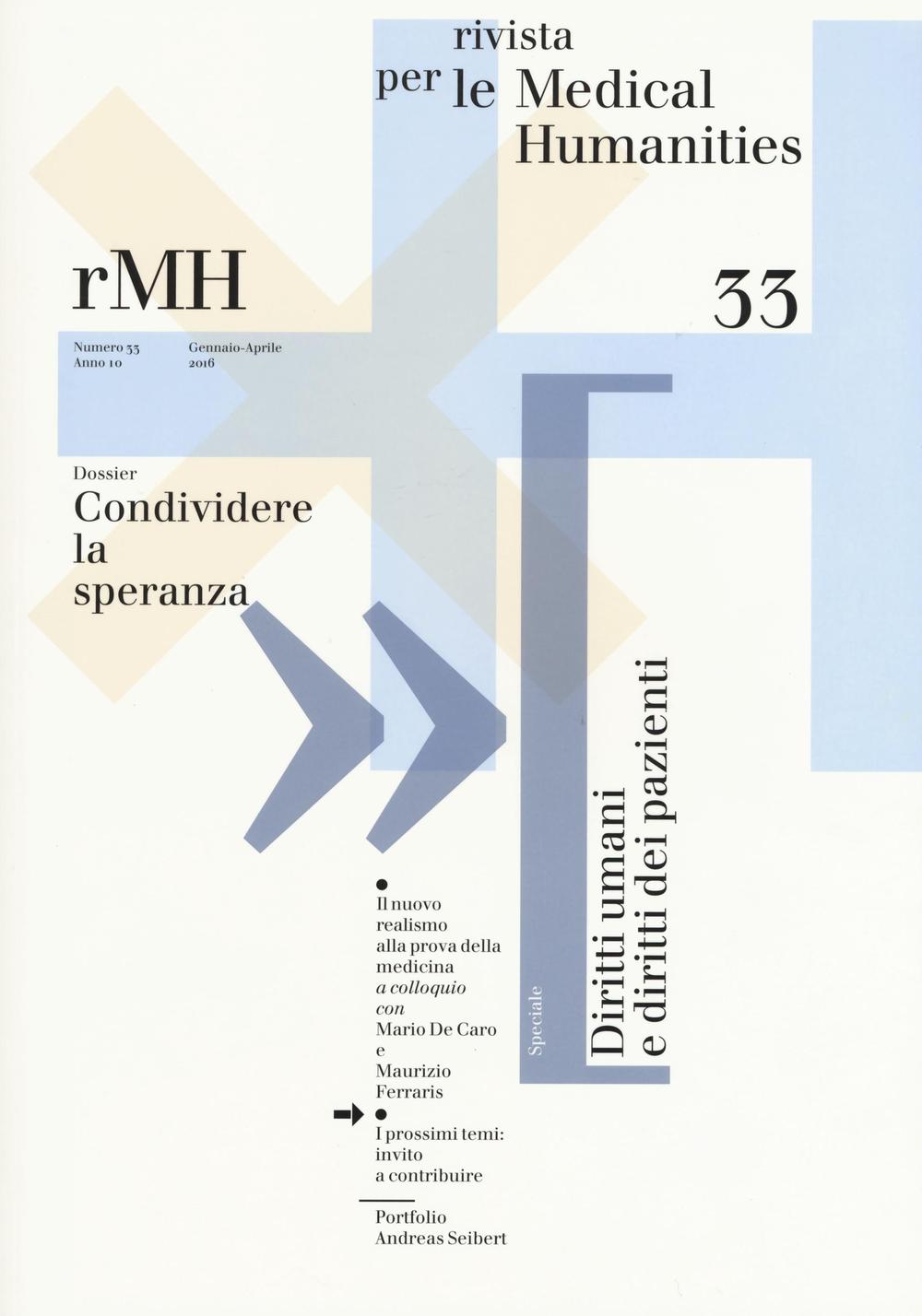 Rivista per le medical humanities. Vol. 33: Condividere la speranza