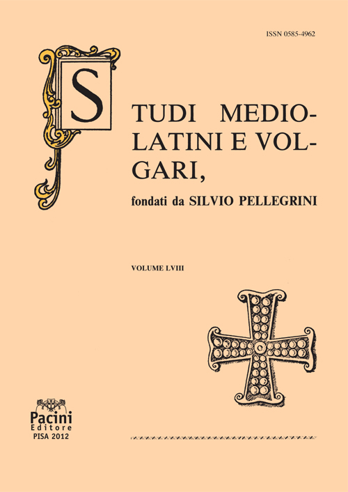 Studi mediolatini e volgari. Vol. 58