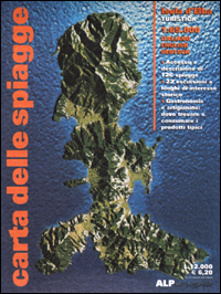 Isola d'Elba turistica 1:65.000. Carta delle spiagge