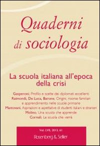 Quaderni di sociologia. Vol. 61: La scuola italiana all'epoca della crisi