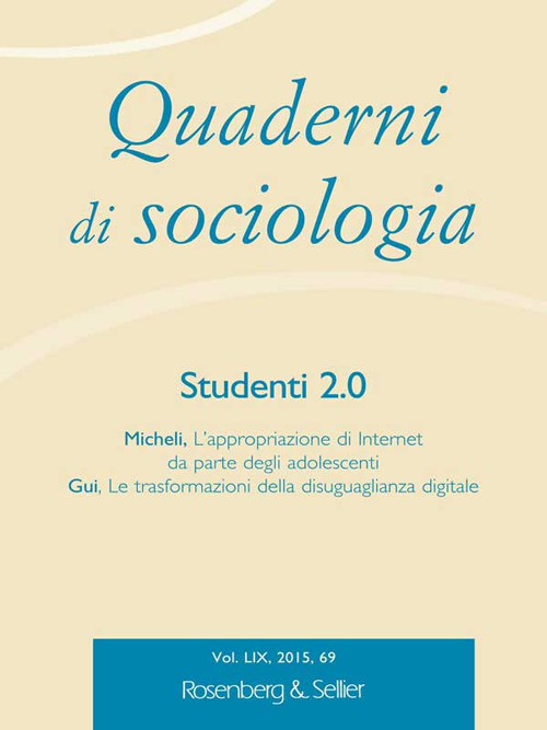 Quaderni di sociologia. Vol. 69: Studenti 2.0