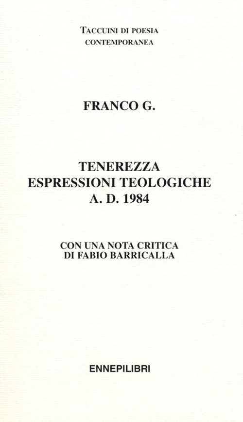 Tenerezza espressioni teologiche a. D. 1984