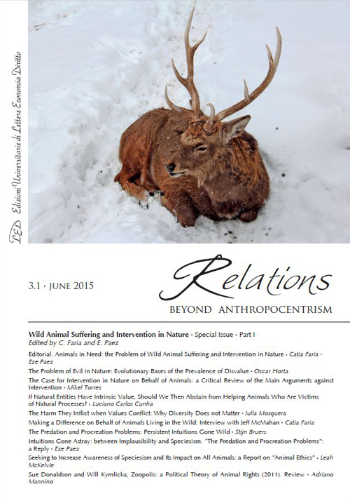 Relations. Beyond anthropocentrism. Vol. 3: Wild animal suffering and intervention in nature