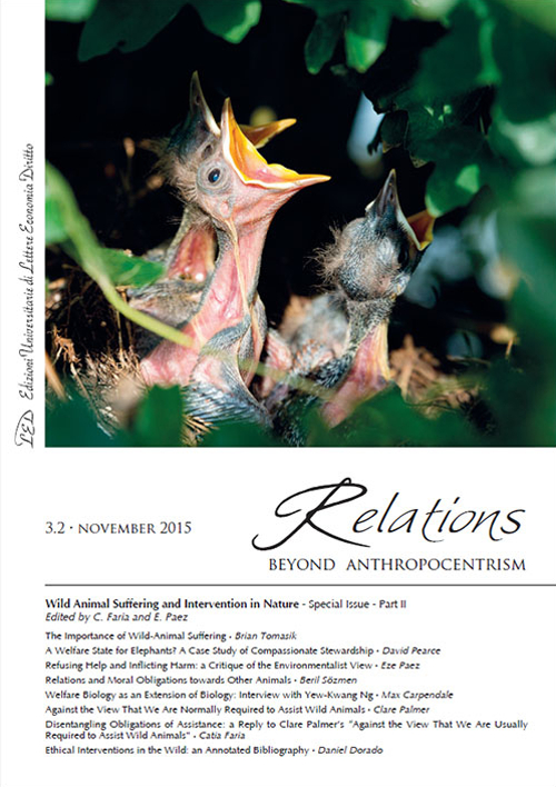 Relations. Beyond anthropocentrism. Vol. 3: Wild animal suffering and intervention in nature