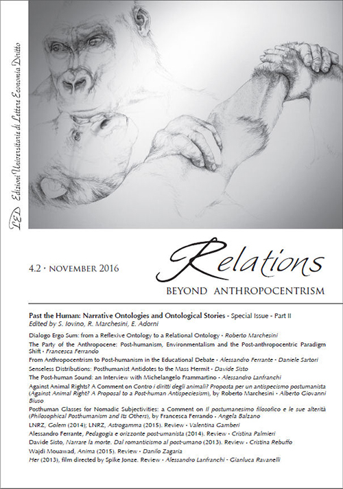 Relations. Beyond Anthropocentrism. Vol. 4/2: Past the human: narrative ontologies and ontological stories