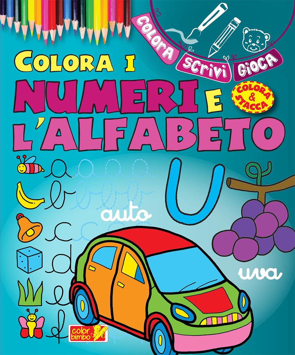 Colora i numeri e l'alfabeto