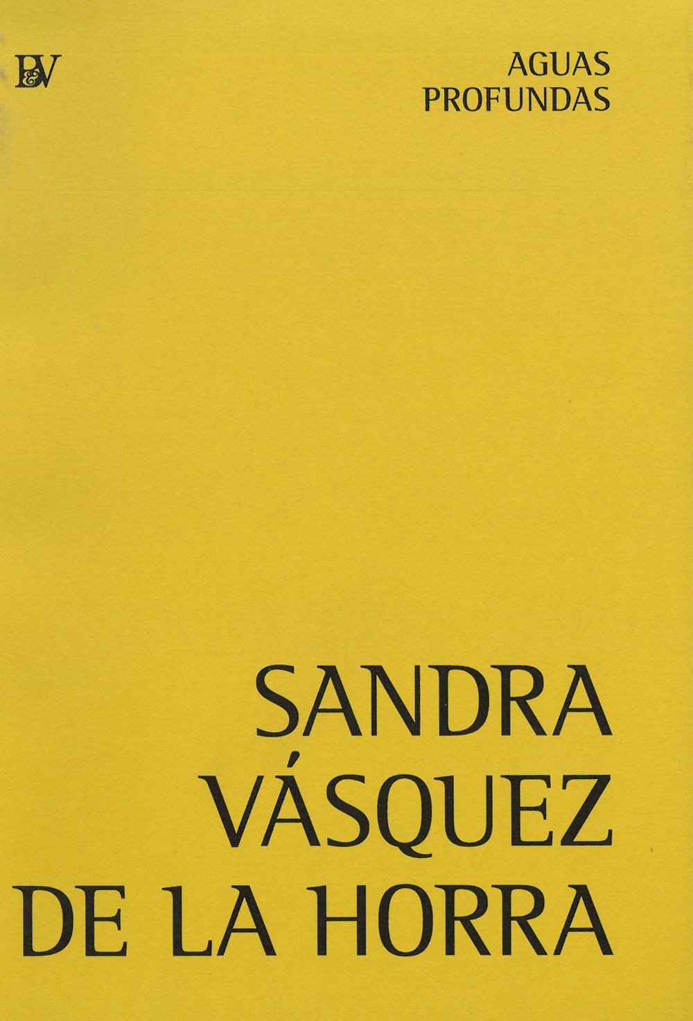 Sandra Vásquez de la Horra. Aguas profundas
