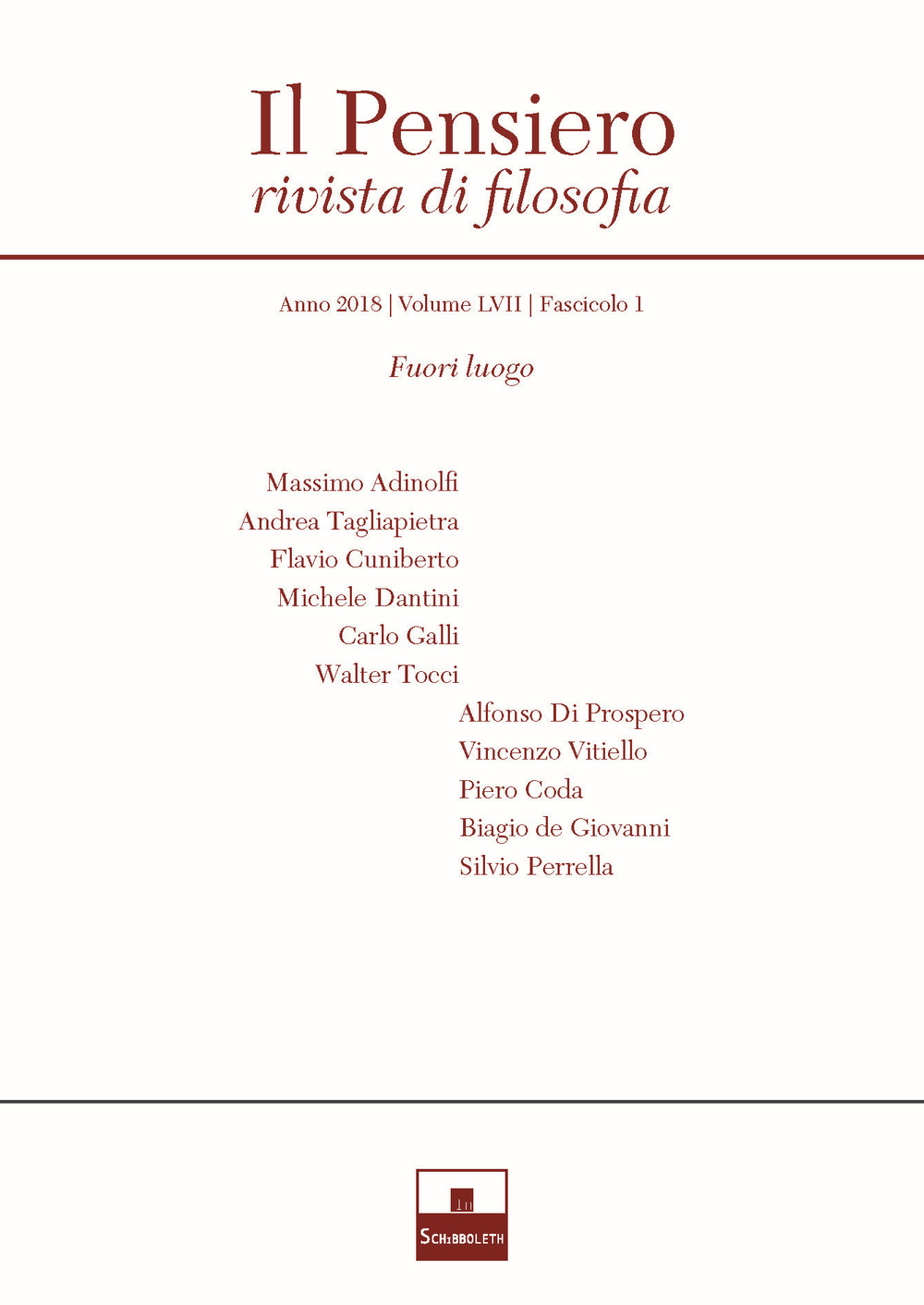 Il pensiero. Rivista di filosofia. Vol. 57/1: Fuori luogo