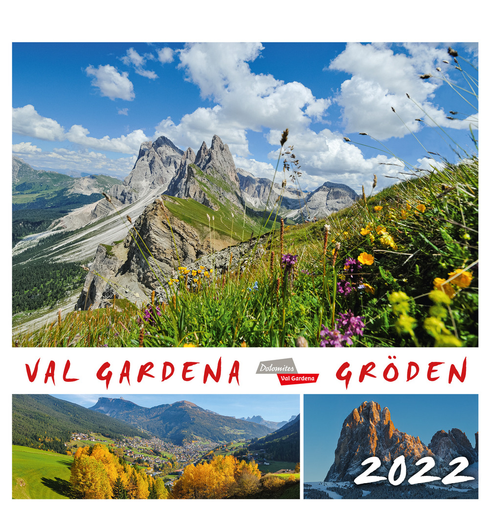 Val Gardena-Gröden 2022. Calendario cartoline da tavolo orizzontale