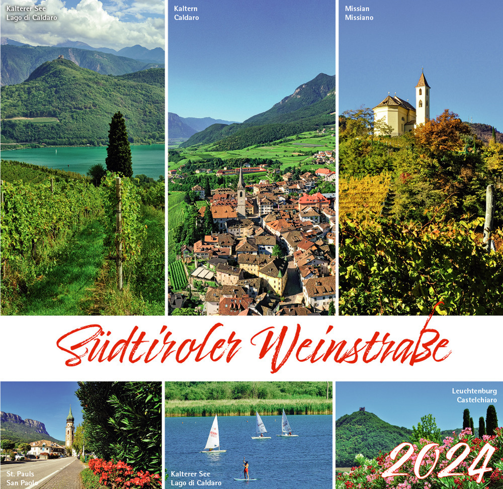 Postkartenkalender Südtiroler Weinstrasse 17x17 cm orizzontale