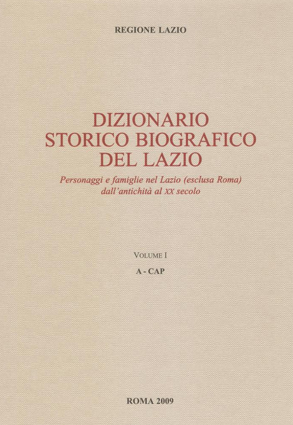 Dizionario storico biografico del Lazio