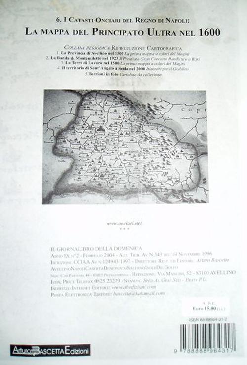 Catasti onciari del regno di Napoli: la mappa del principato ultra nel 1600