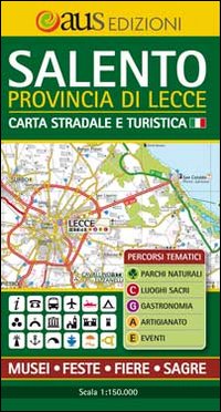Salento carta stradale e turistica. Provincia di Lecce carta stradale e turistica