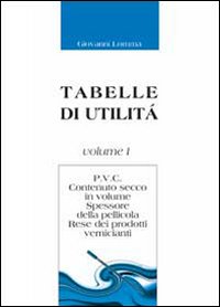 P.V.C. Contenuto secco in volume, spessore della pellicola, rese dei P.V. tabelle di utilità