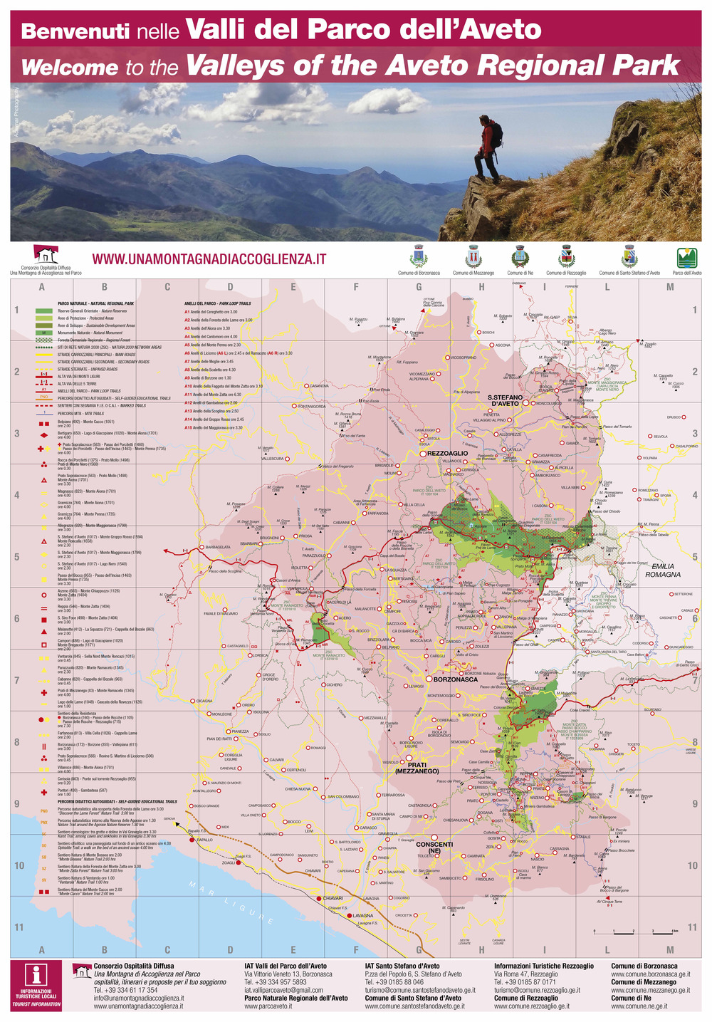 Mappa Valli del Parco dell'Aveto