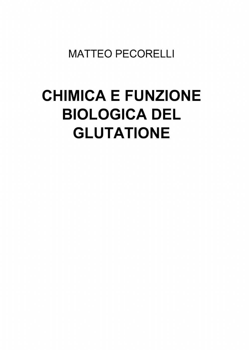 Chimica e funzione biologica del glutatione