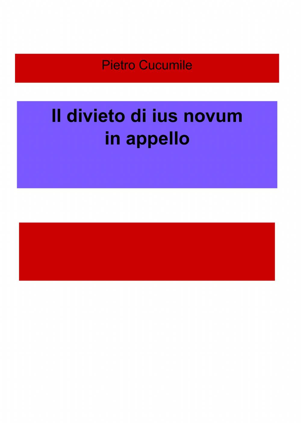 Il divieto di ius novum in appello