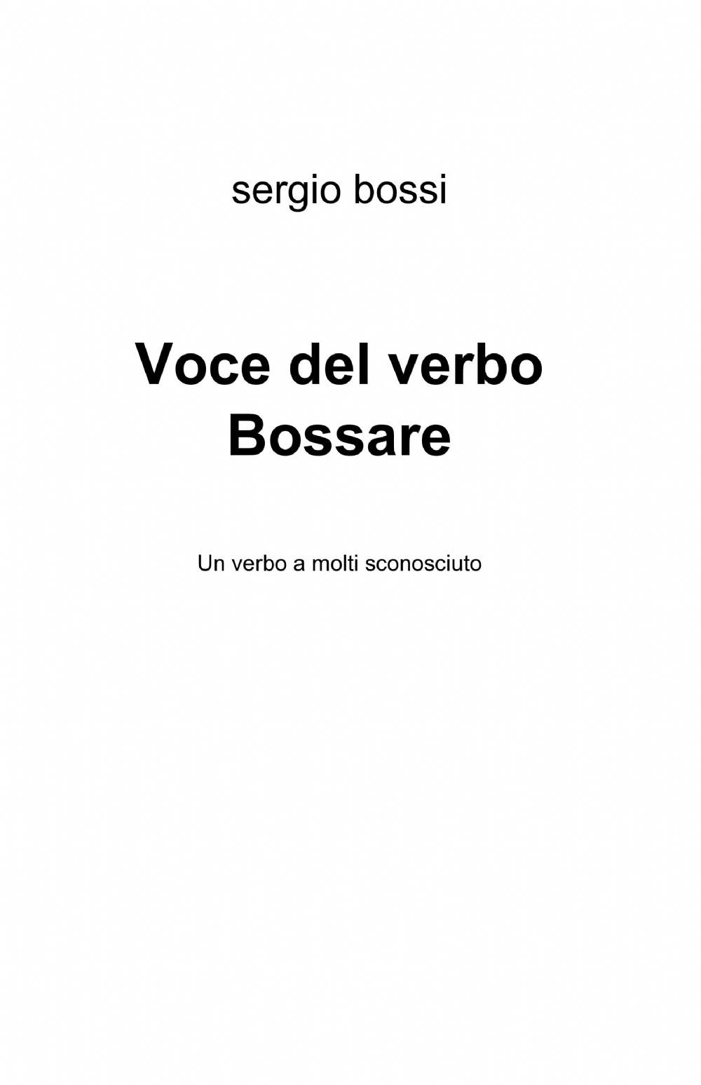 Voce del verbo bossare
