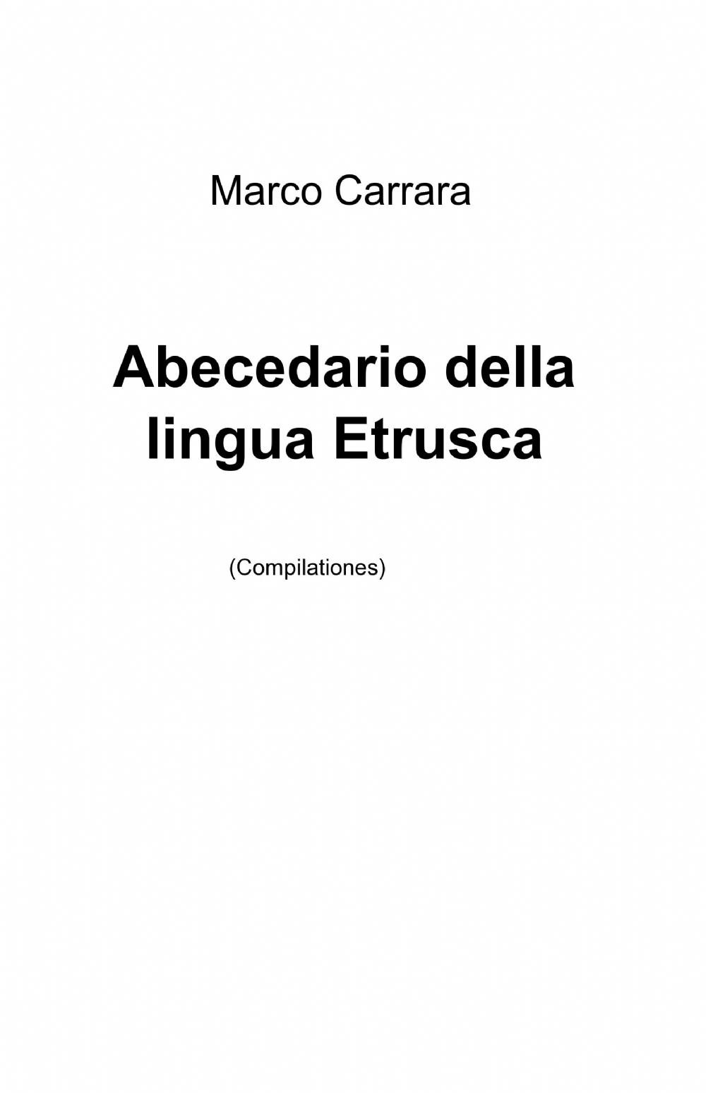 Abecedario della lingua etrusca