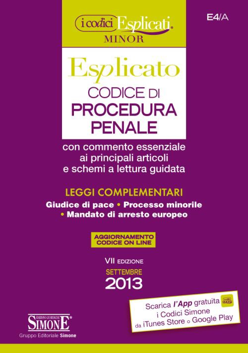 Codice di procedura penale esplicato. Ediz. minore