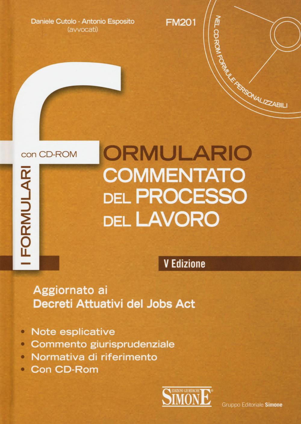 Formulario commentato del processo del lavoro