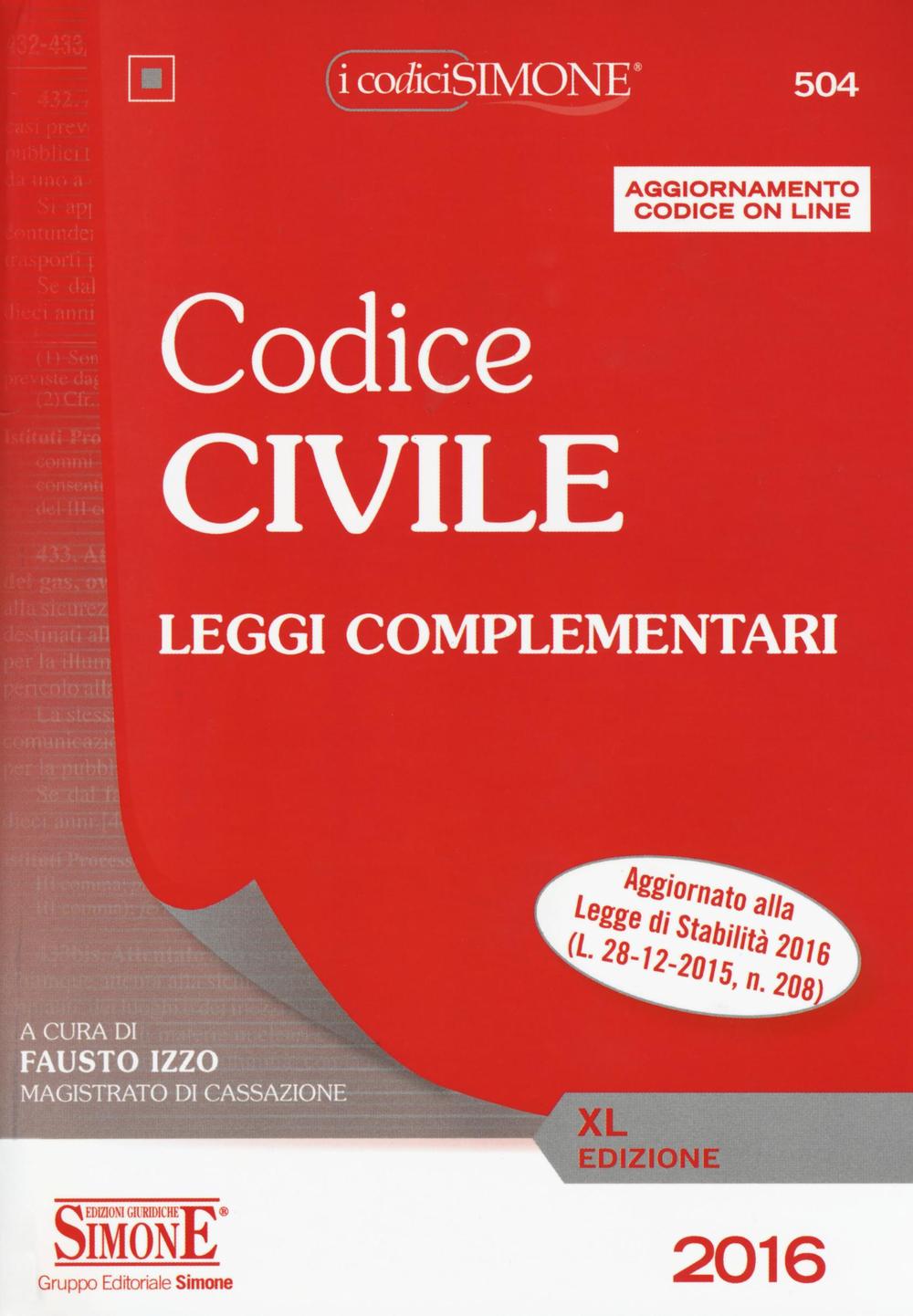 Codice civile. Leggi complementari