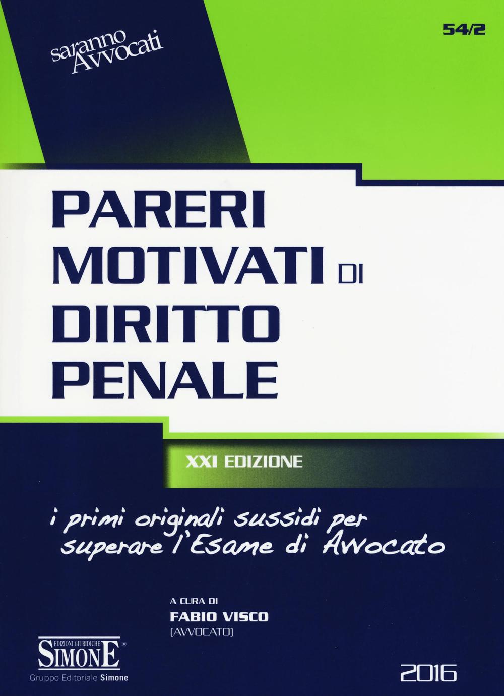 Pareri motivati di diritto penale