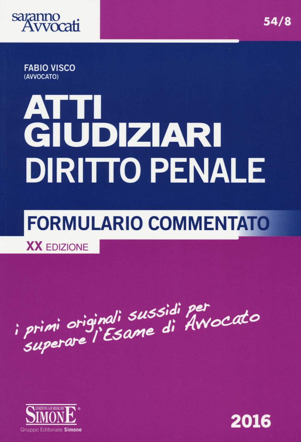 Atti giudiziari. Diritto penale. Formulario commentato