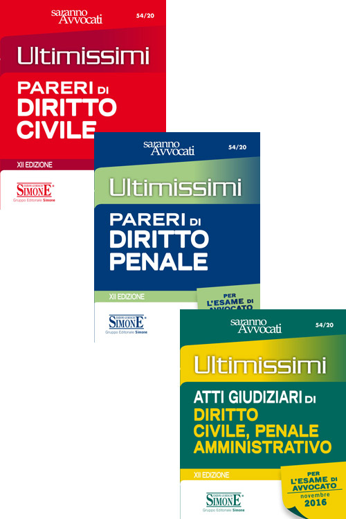 Ultimissimi pareri di diritto civile-Ultimissimi pareri di diritto penale-Ultimissimi atti giudiziari di diritto civile, penale e amministrativo