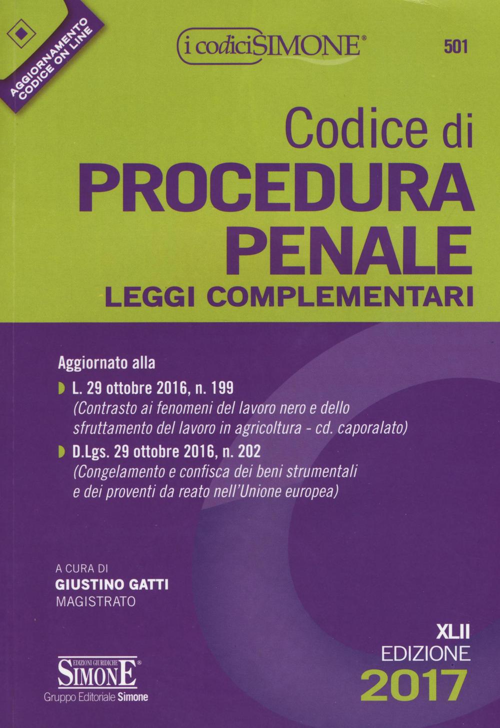 Codice di procedura penale e leggi complementari