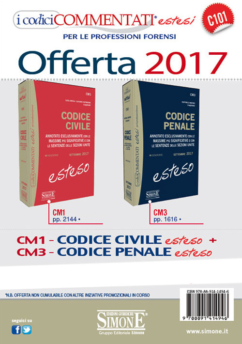 Codice civile esteso-Codice penale esteso. Annotati esclusivamente con le massime più significative e con le sentenze delle Sezioni Unite