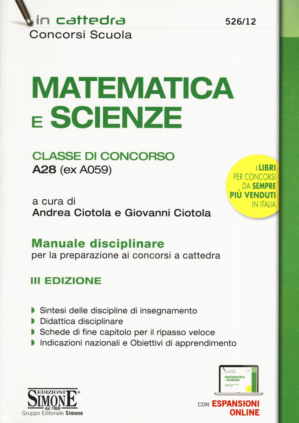 Matematica e scienze. Classe di concorso A28 (ex A059). Manuale disciplinare per la preparazione ai concorsi a cattedra